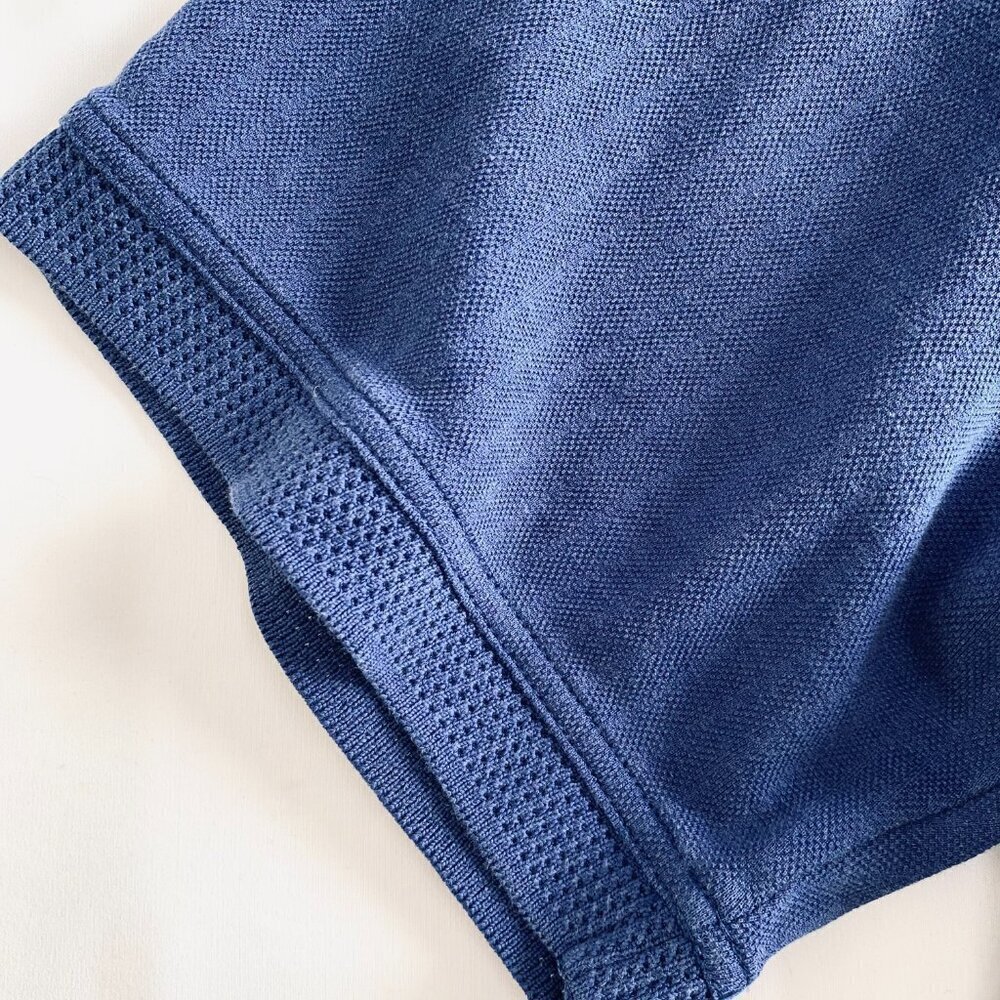 Nat Nast Luxury blue silk & cotton knit polo shirt Mens Large short sleeve - Picture 7 of 9